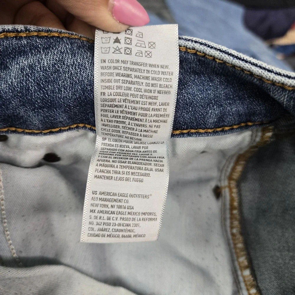 American Eagle Men Jeans 33X32 Blue Denim Distressed Skinny Next Level Flex